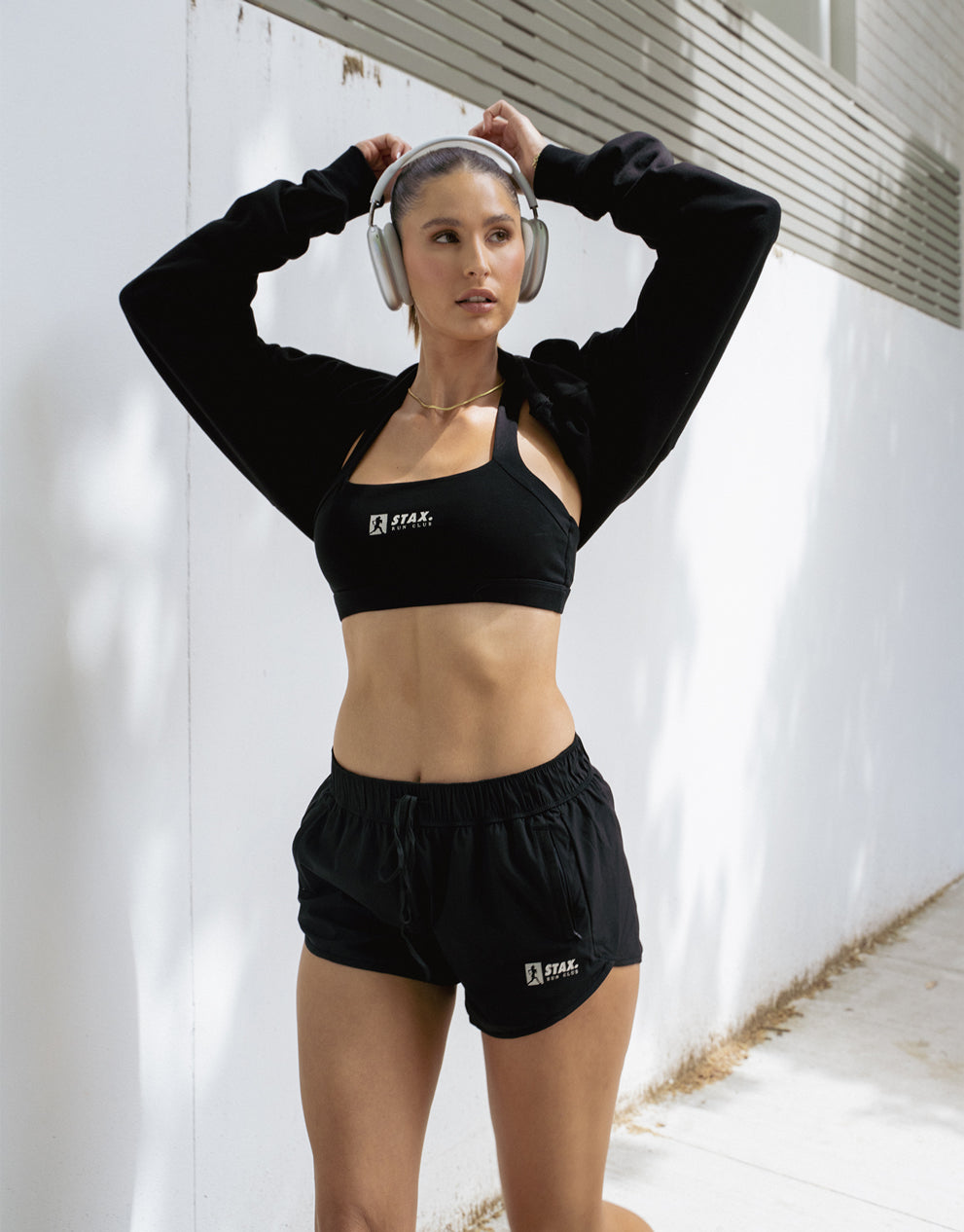 STAX. Run Club 2 Cotton Square Crop - Black