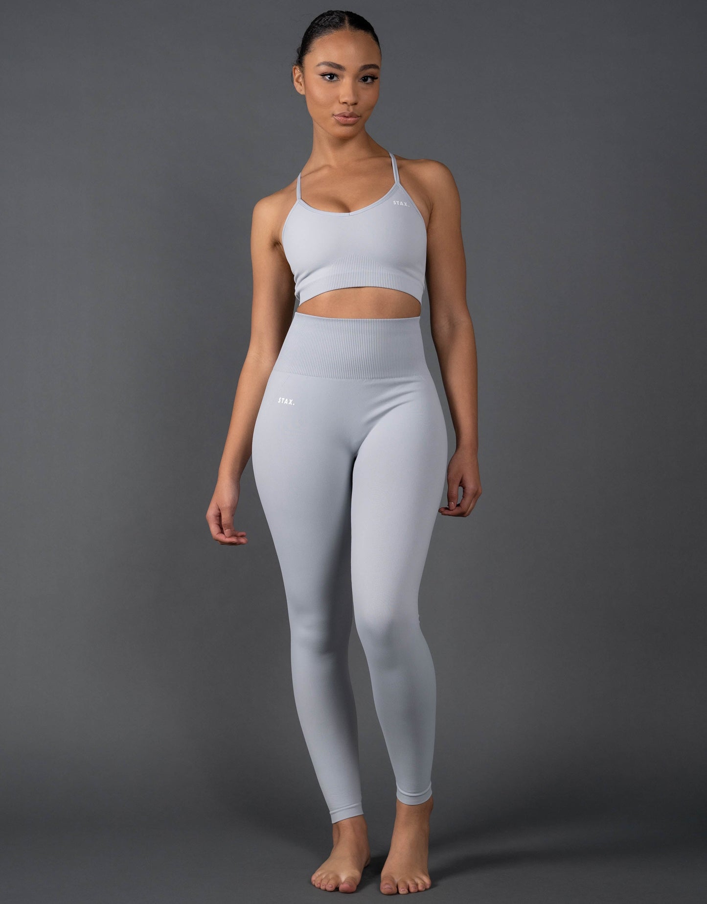 STAX. Premium Seamless V5.1 (Favourites) Full Length Tights - Breeze (Light Grey)