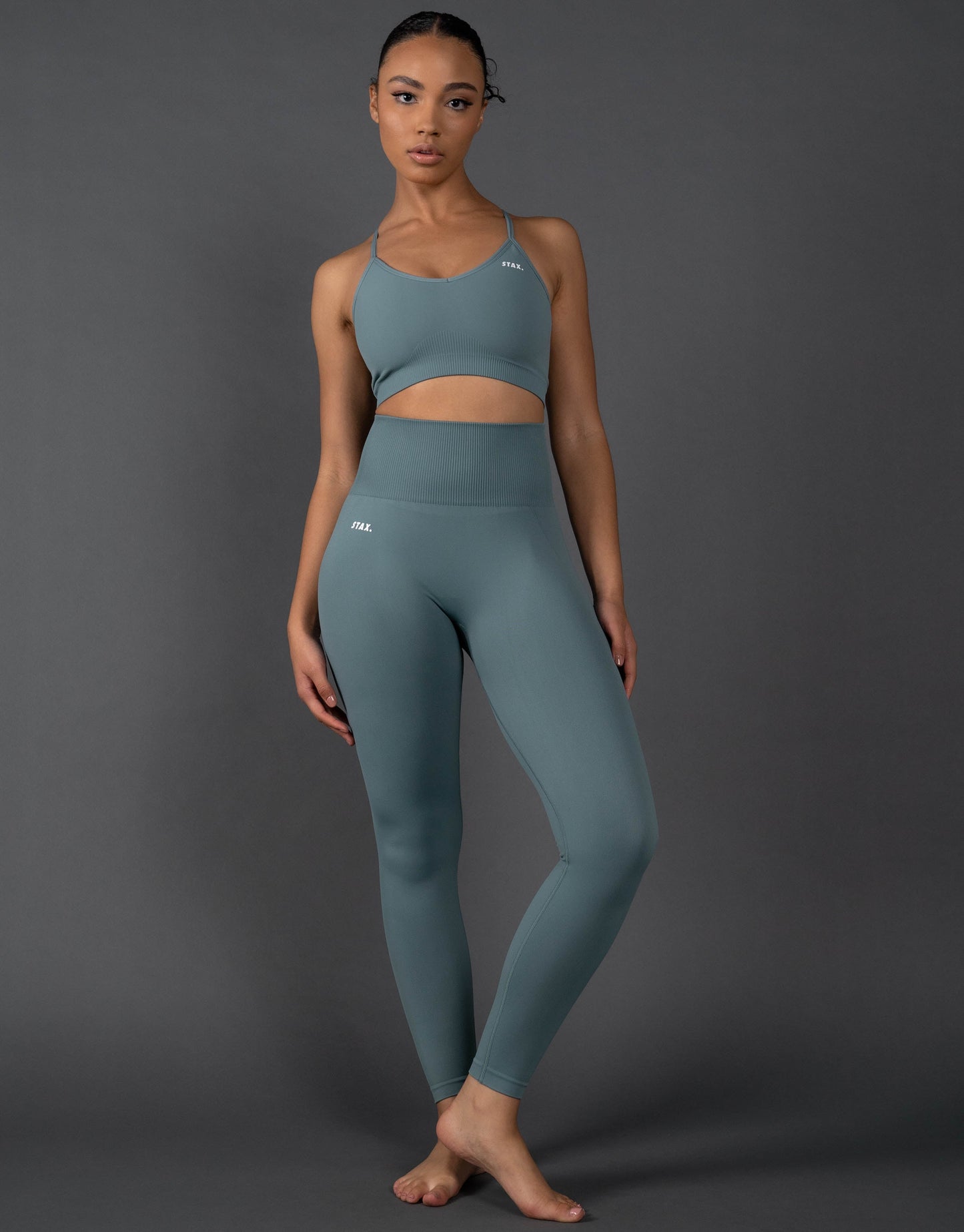 STAX. Premium Seamless V5.1 (Favourites) Full Length Tights - Mist (Blue/Grey)