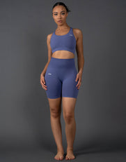 STAX. Premium Seamless V5.1 (Favourites) Midi Bike Shorts - Topaz (Blue/Purple)