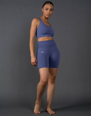 STAX. Premium Seamless V5.1 (Favourites) Midi Bike Shorts - Topaz (Blue/Purple)