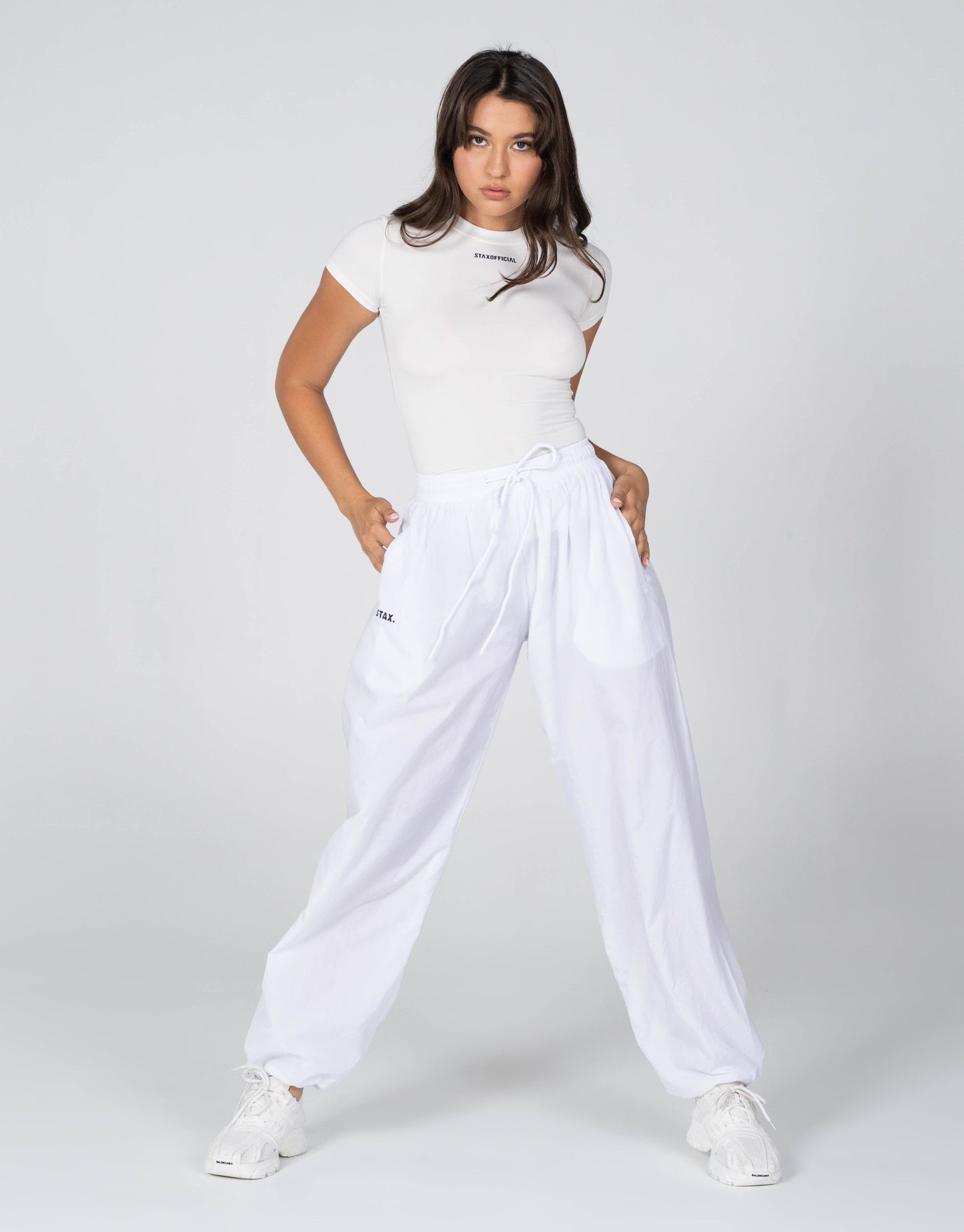 STAX. Parachute Pants- White