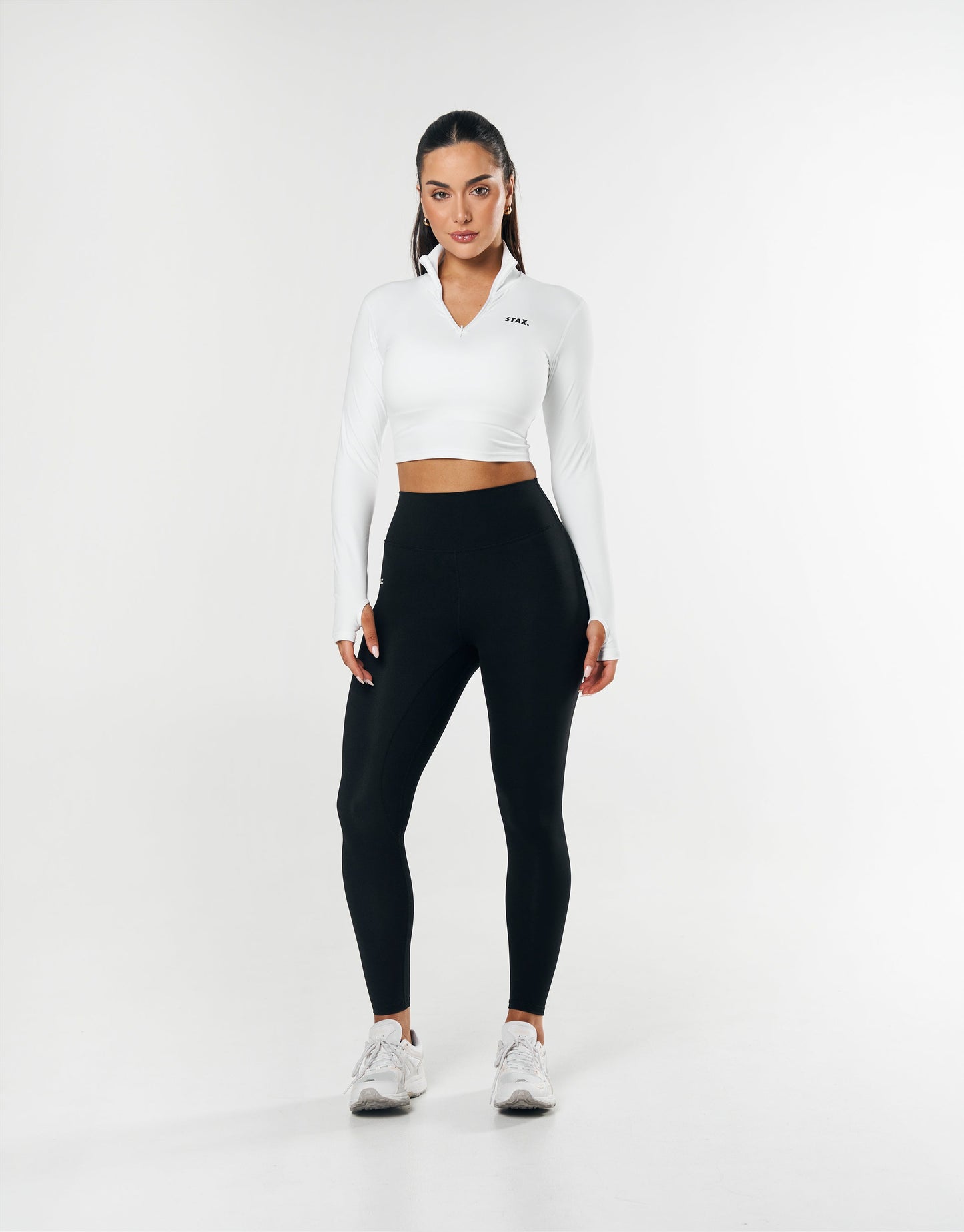 STAX. Long Sleeve Zip Crop NANDEX ™ - White