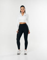 STAX. Long Sleeve Zip Crop NANDEX ™ - White