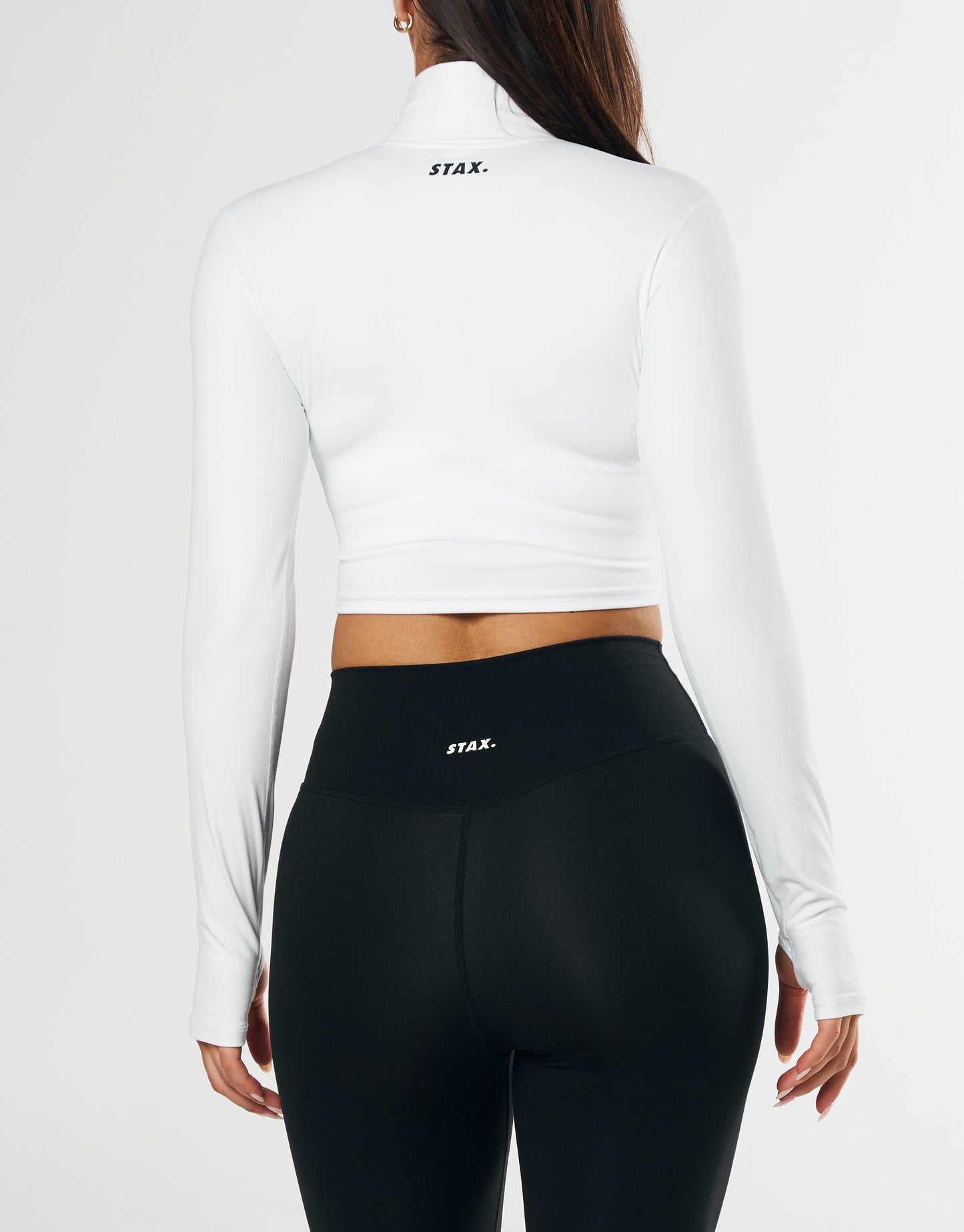 STAX. Long Sleeve Zip Crop NANDEX ™ - White