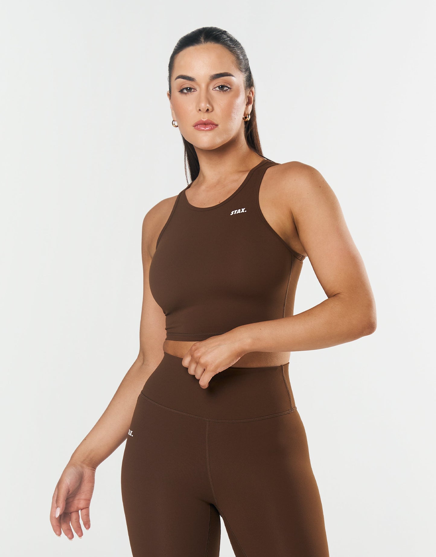 STAX. Cropped Tank NANDEX ™ Raw Umber - Brown