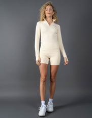 STAX. Run Club 2 Cotton Long Sleeve Body Top - Cream