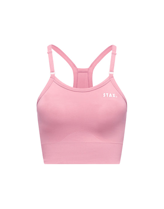 STAX. Premium Seamless V4 Strappy Crop - Taffy Pink