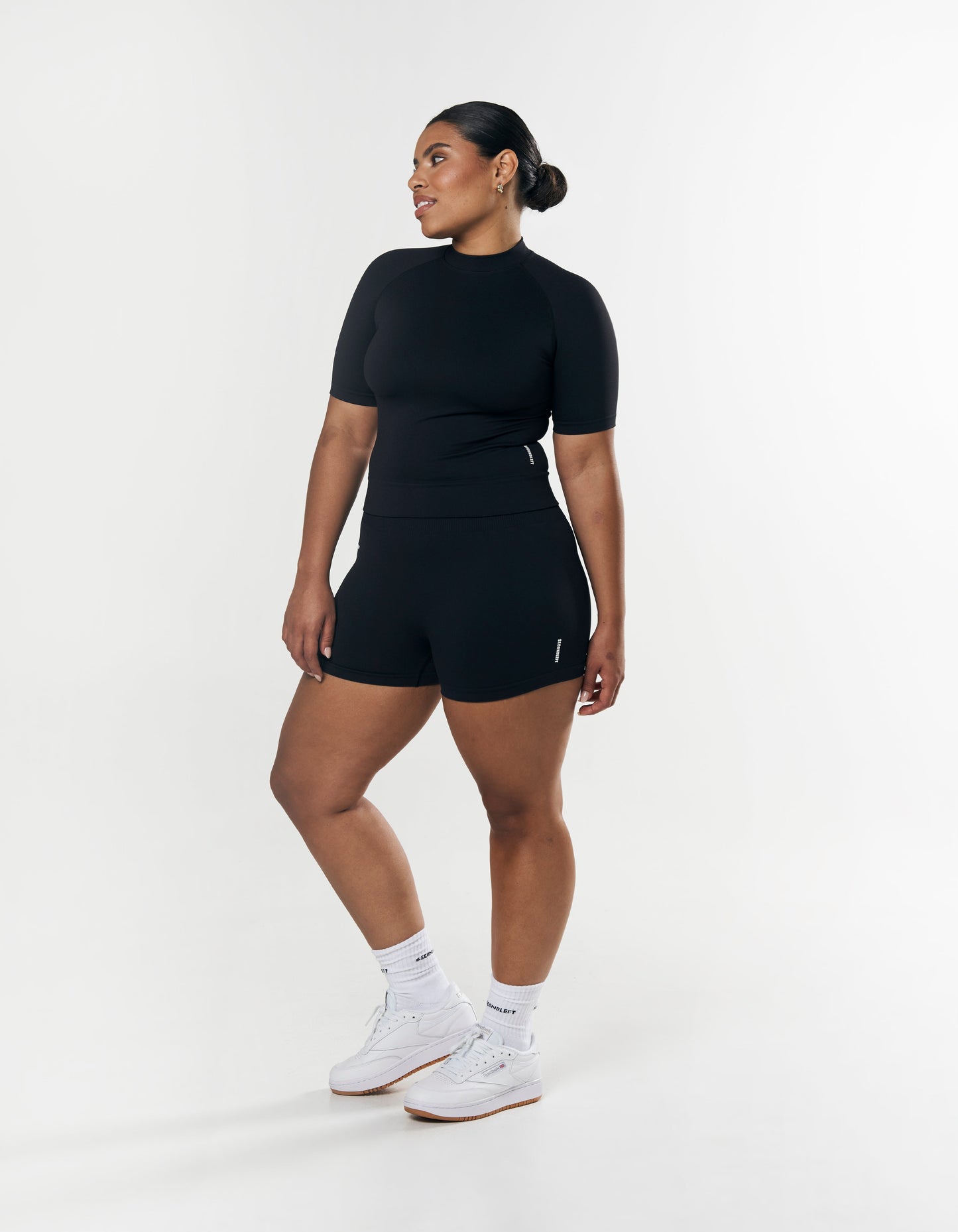 SL Seamless High Neck Tee - Black