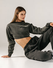 W23 Cropped Crew Neck- Ash