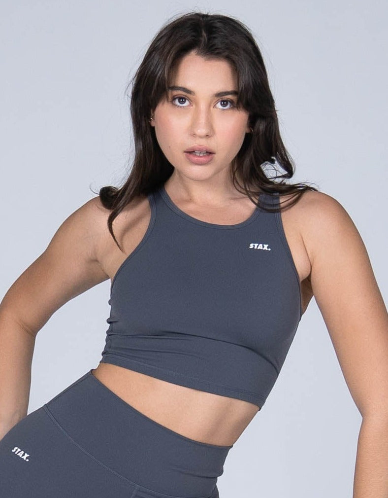 STAX. Cropped Tank NANDEX ™ - Charcoal Grey