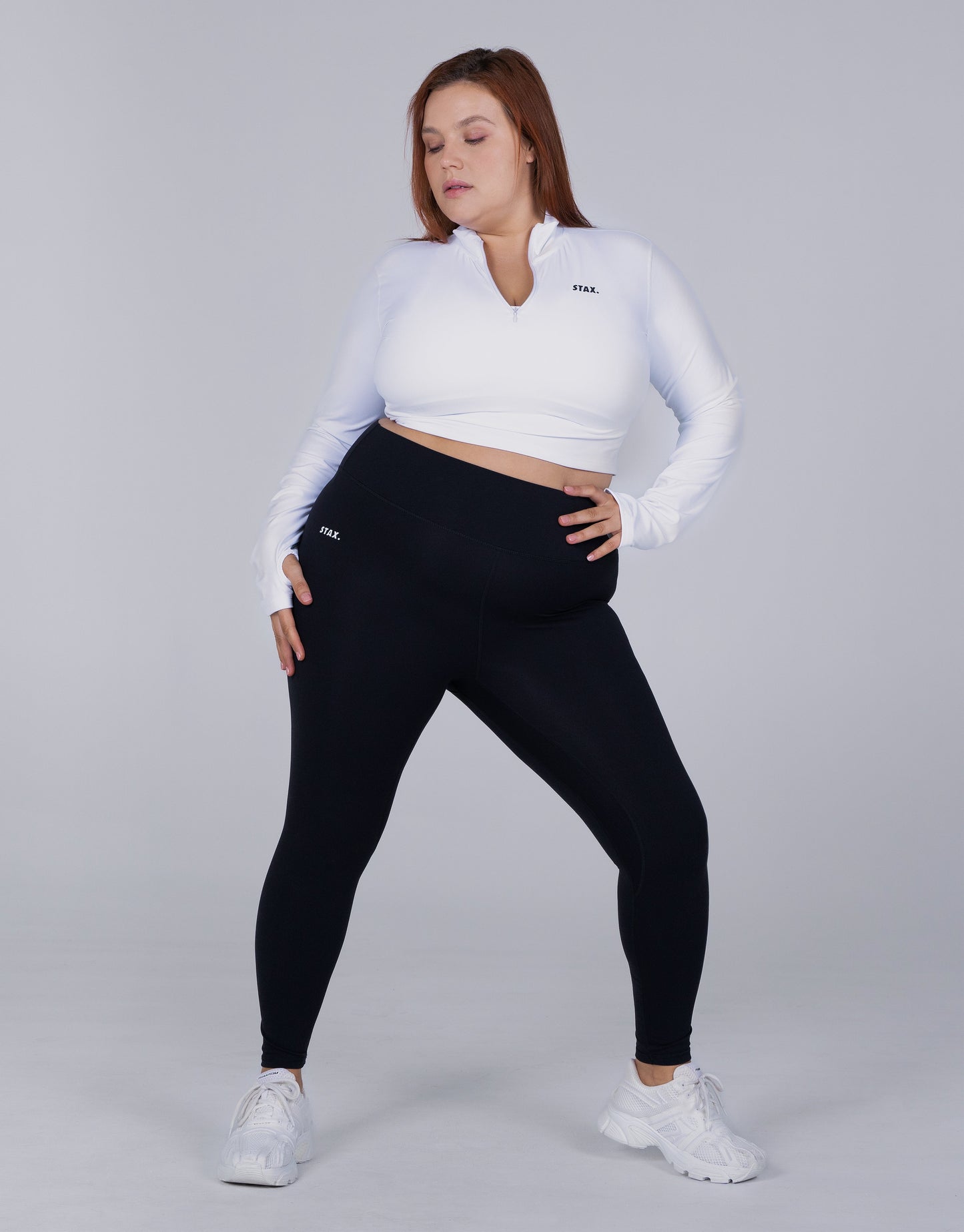 STAX. Long Sleeve Zip Crop NANDEX ™ - White