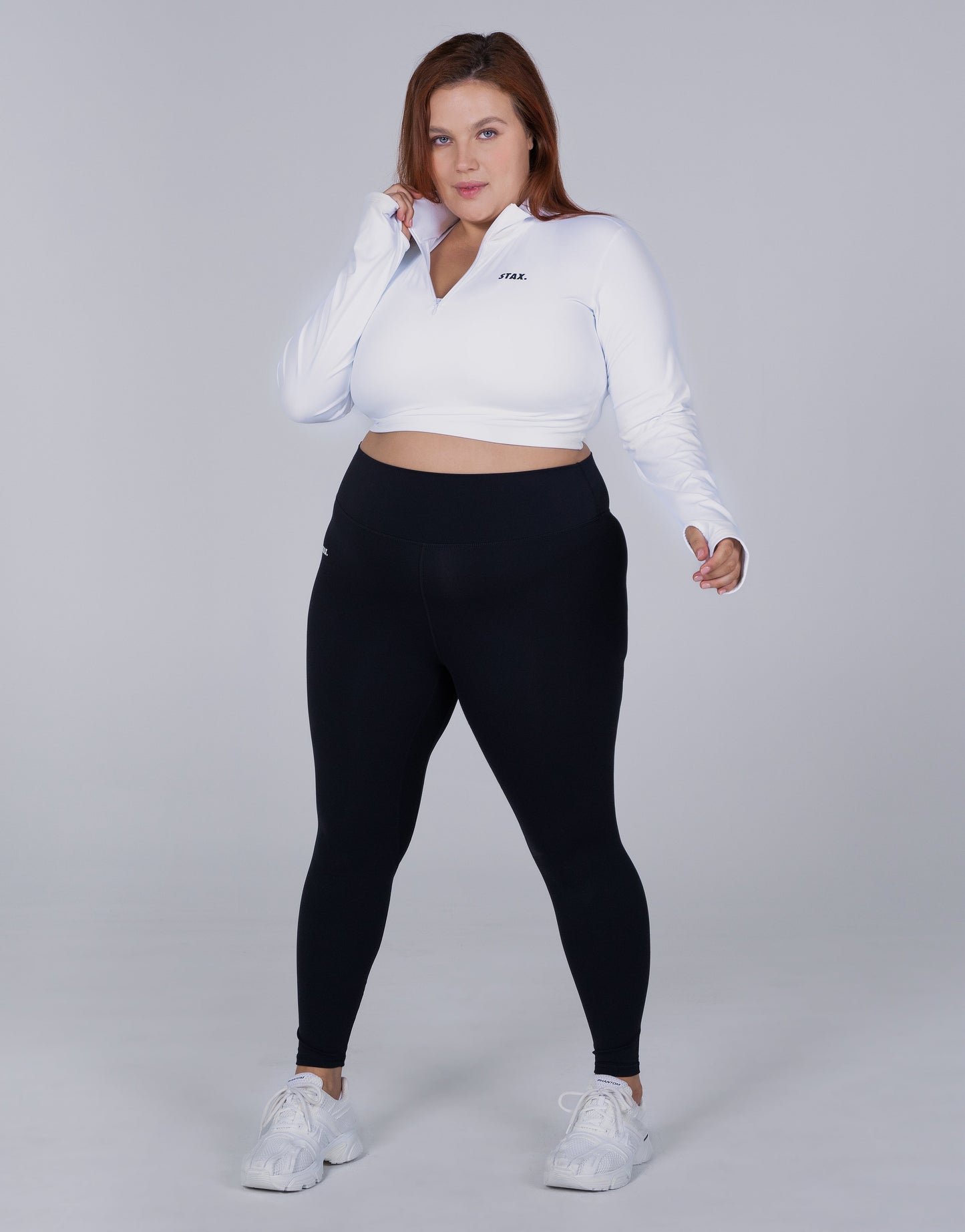 STAX. Long Sleeve Zip Crop NANDEX ™ - White