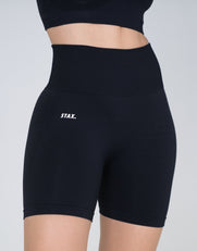 STAX. Premium Seamless V6 Midi Bike Shorts - Nox (Black)