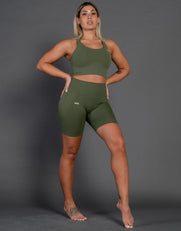 STAX. Premium Seamless V4 Racer Crop - Forest Green