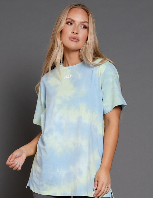 STAX. Oversize Tie Dye Tee - Ocean