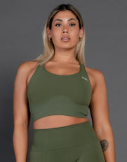 STAX. Premium Seamless V4 Racer Crop - Forest Green